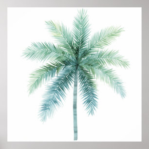 Teal Green Palm Tree Poster