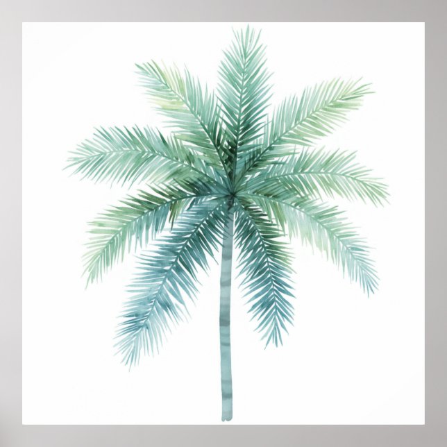 Teal Green Palm Tree Poster (Front)