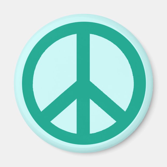 Teal Green Peace Sign Products Magnet (Front)