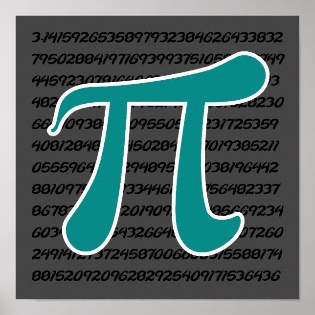 Teal Green Pi symbol Poster (Front)