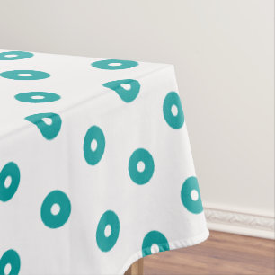 Teal Green Polka Dots Tablecloth