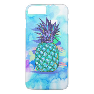 Teal-Green & Purple Posterised Pineapple iPhone 8 Plus/7 Plus Case