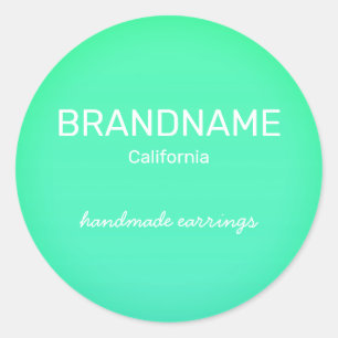 Teal Green Rainbow Colour Gradient Packaging Label