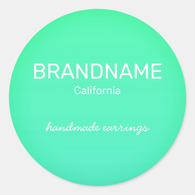 Teal Green Rainbow Colour Gradient Packaging Label (Front)