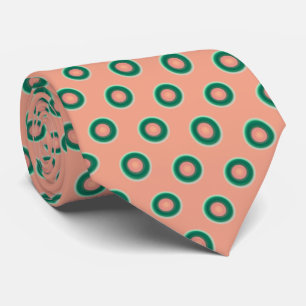 Teal Green Salmon Pink Tie