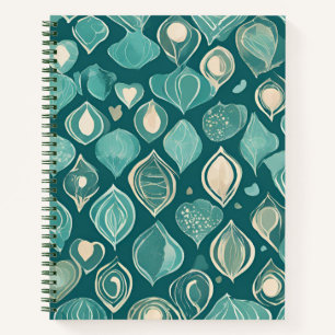 Teal Green Seashell Spiral Notebook Aesthetic