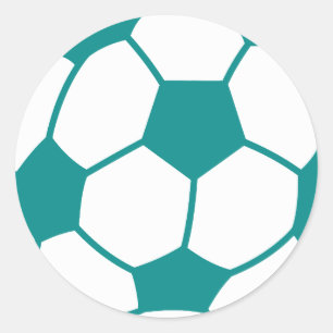 Teal Green Soccer Ball Classic Round Sticker