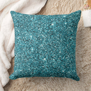Teal Green Sparkle Glitter Cushion