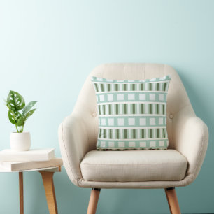 Teal Green Square Stripes Cushion