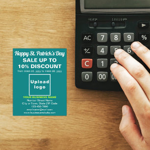 Teal Green St. Patrick's Day Business Sale Flyer