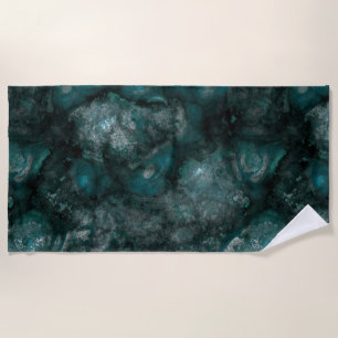 Teal green stone abstract beach towel