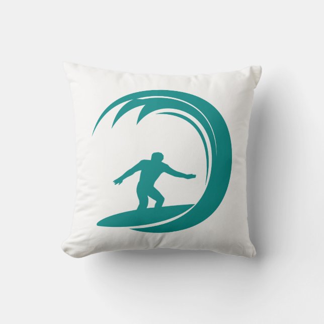 Teal Green Surfing Cushion (Front)