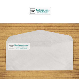 Teal Green Text Business Return Address Label