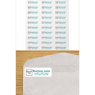 Teal Green Text Business Return Address Labels