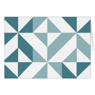 Teal Green Two Tone Geometric ZigZag