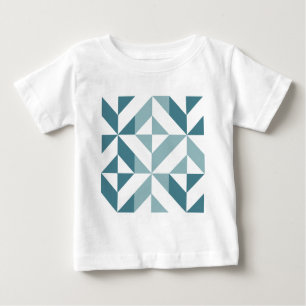 Teal Green Two Tone Geometric ZigZag Baby T-Shirt