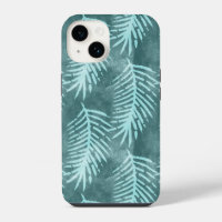 Teal Green Watercolor Tropical Leaf