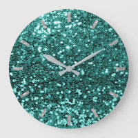 Teal Greenery Aqua Sparkly Faux Glitter Gray Glam