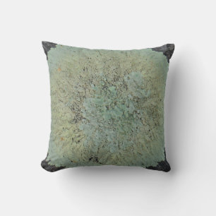 teal gren grey lichen abstract pattern pillow