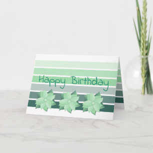 Teal Grey and White Stripe Card