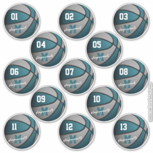 teal grey basketball 13 team members names