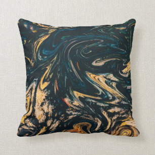 Teal Grey Black and White Green  Throw Pillow