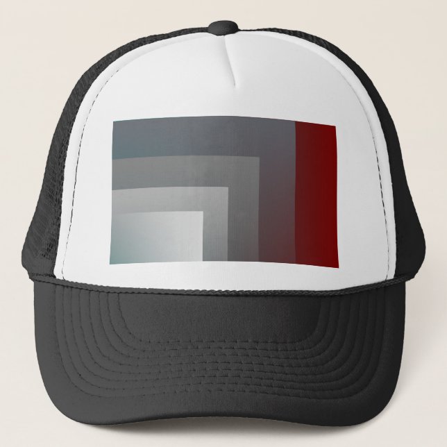 teal grey burgundy trucker hat (Front)