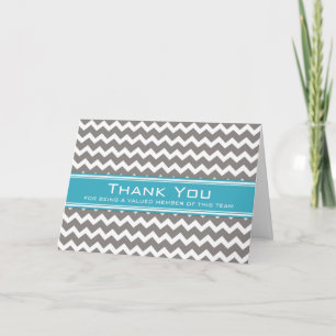 Teal Grey Chevron Employee Appreciation Card