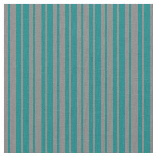 Teal & Grey Coloured Stripes Pattern Fabric