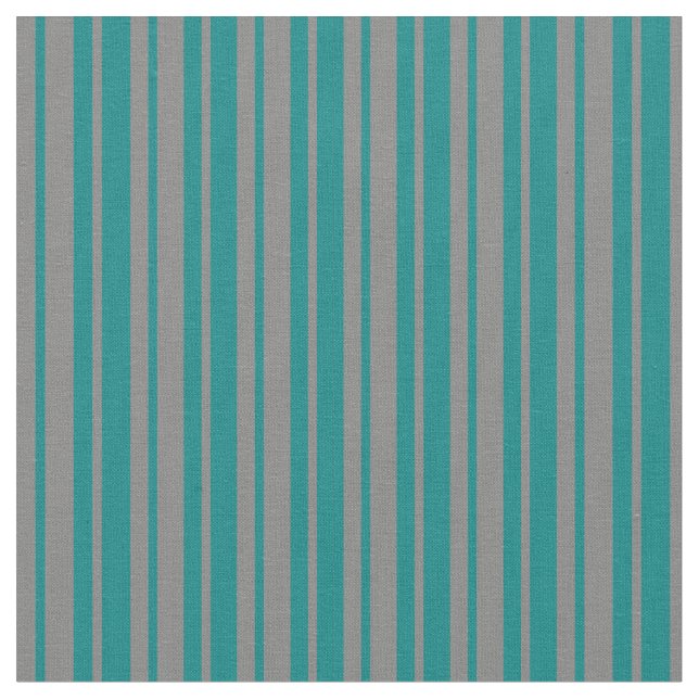 Teal & Grey Coloured Stripes Pattern Fabric (Close Up)