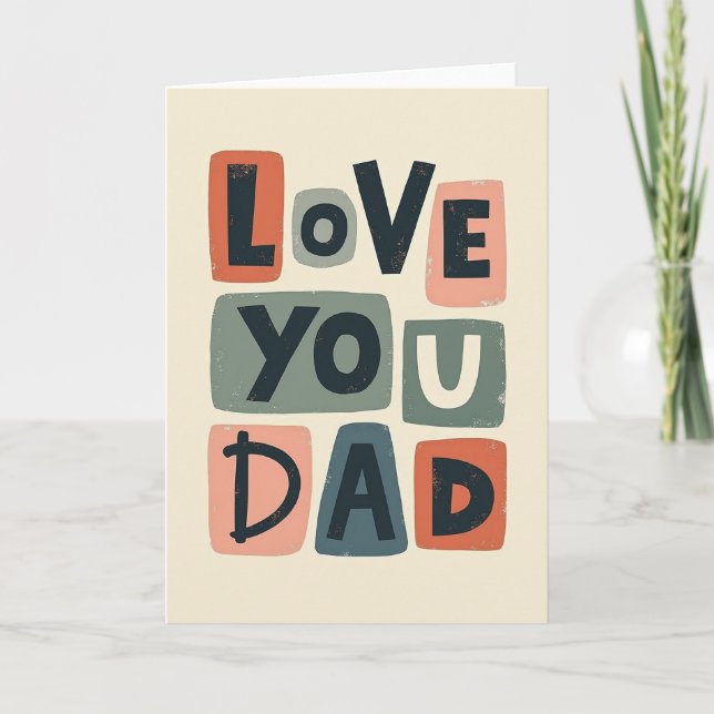 Teal Grey Fathers Day Card (Front)