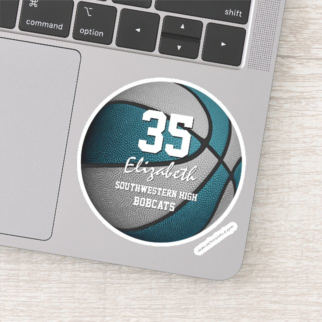 Teal grey girls boys basketball team colours (Detail)