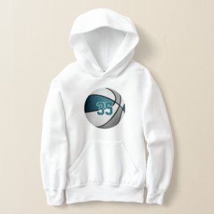 teal grey kids jersey number basketball
