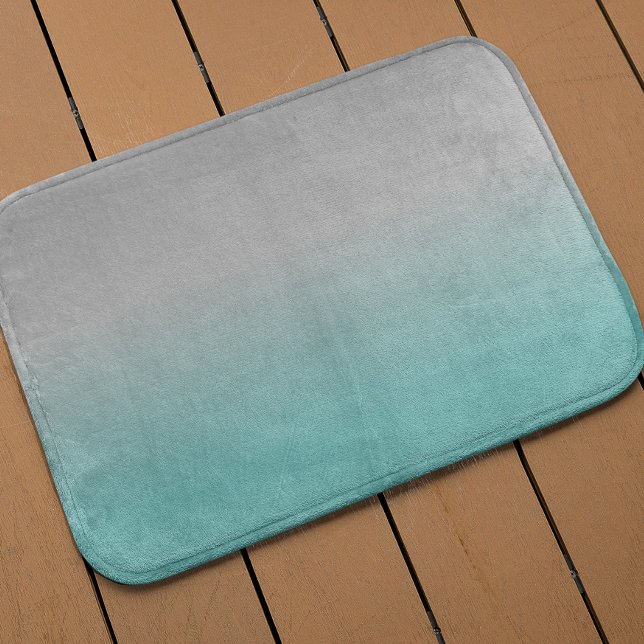 Teal Grey Ombre Fading Bath Mat (Creator Uploaded)