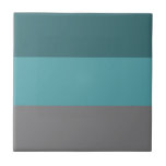 Teal, Grey Stripes Tile<br><div class="desc">A grey and teal striped pattern feautring broad,  horizontal stripes forming a colourful geometric image.</div>