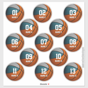 teal grey team colours gifts set of 13 basketball