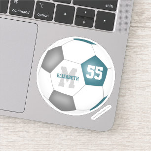 Teal grey team colours girls boys soccer