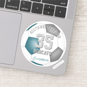 Teal grey team colours kids soccer banquet favours