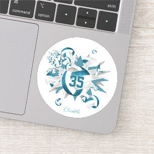 teal grey volleyballs stars girls team gifts