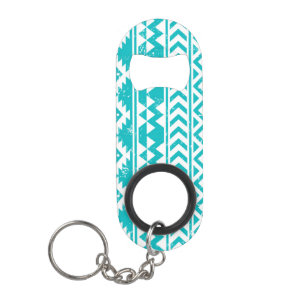 Teal Grunge Aztec Tribal Pattern