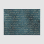 Teal Grunge Vintage Calligraphy Tissue Paper<br><div class="desc">Teal grunge themed tissue paper with old typography.</div>