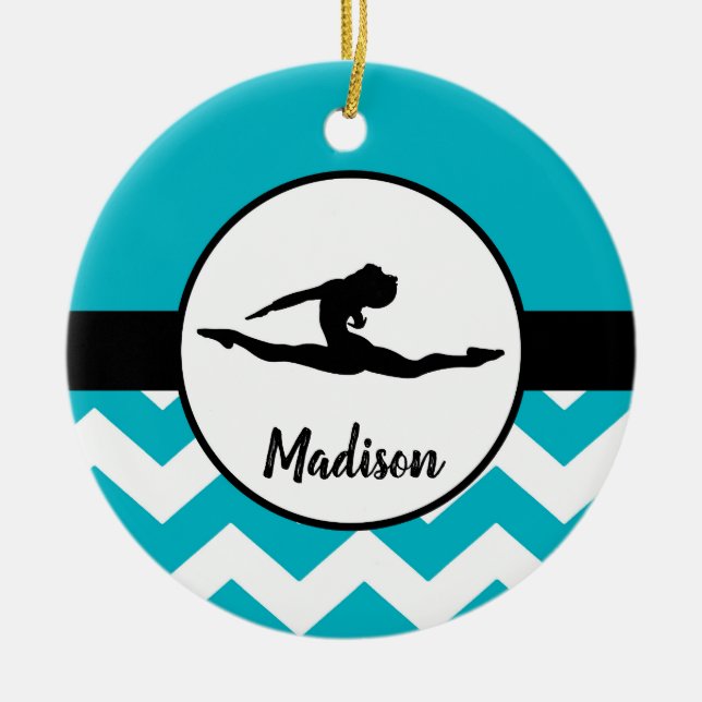 Teal Gymnastics Ornament (Front)