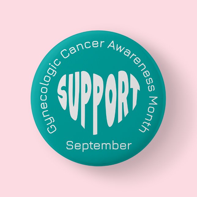Teal Gynaecologic Cancer Awareness Month Button (Gynologic Cancer Awareness Month Badge)