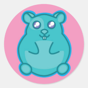 Teal Hamster Sticker