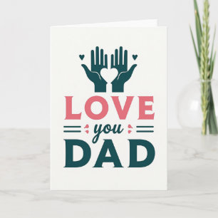 Teal Hands Fathers Day Card