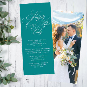 Teal Happily Ever After Photo Reception Invitation