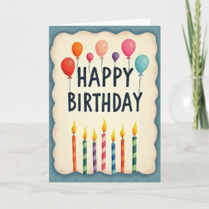 Teal Happy Birthday Art Card