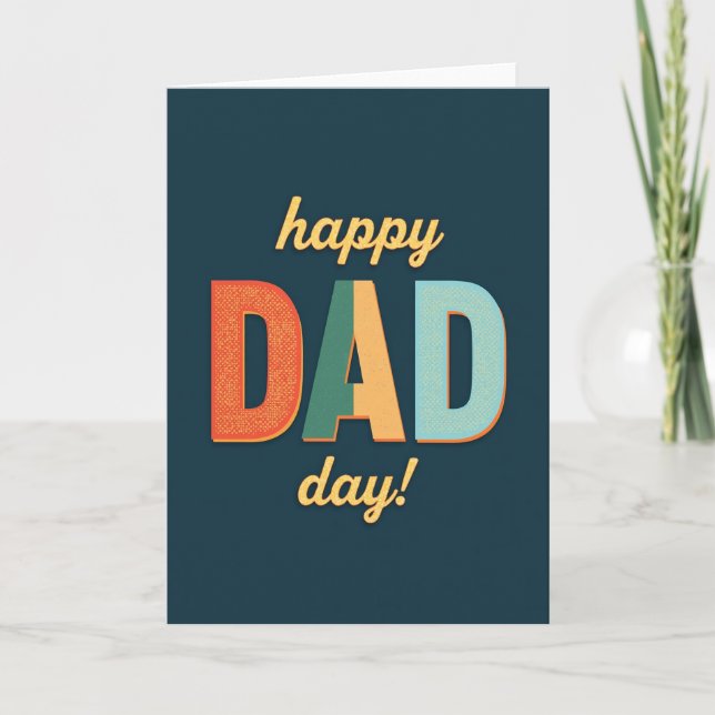 Teal Happy Dad Day Message Card (Front)