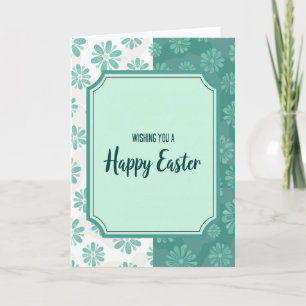 Teal Happy Easter Faux Foil Card