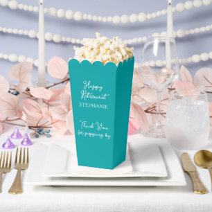Teal Happy Retirement Thank you for Popping By Favour Box